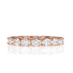 2.00ct Oval Cut Diamond East-West Eternity Band in 18K Rose Gold