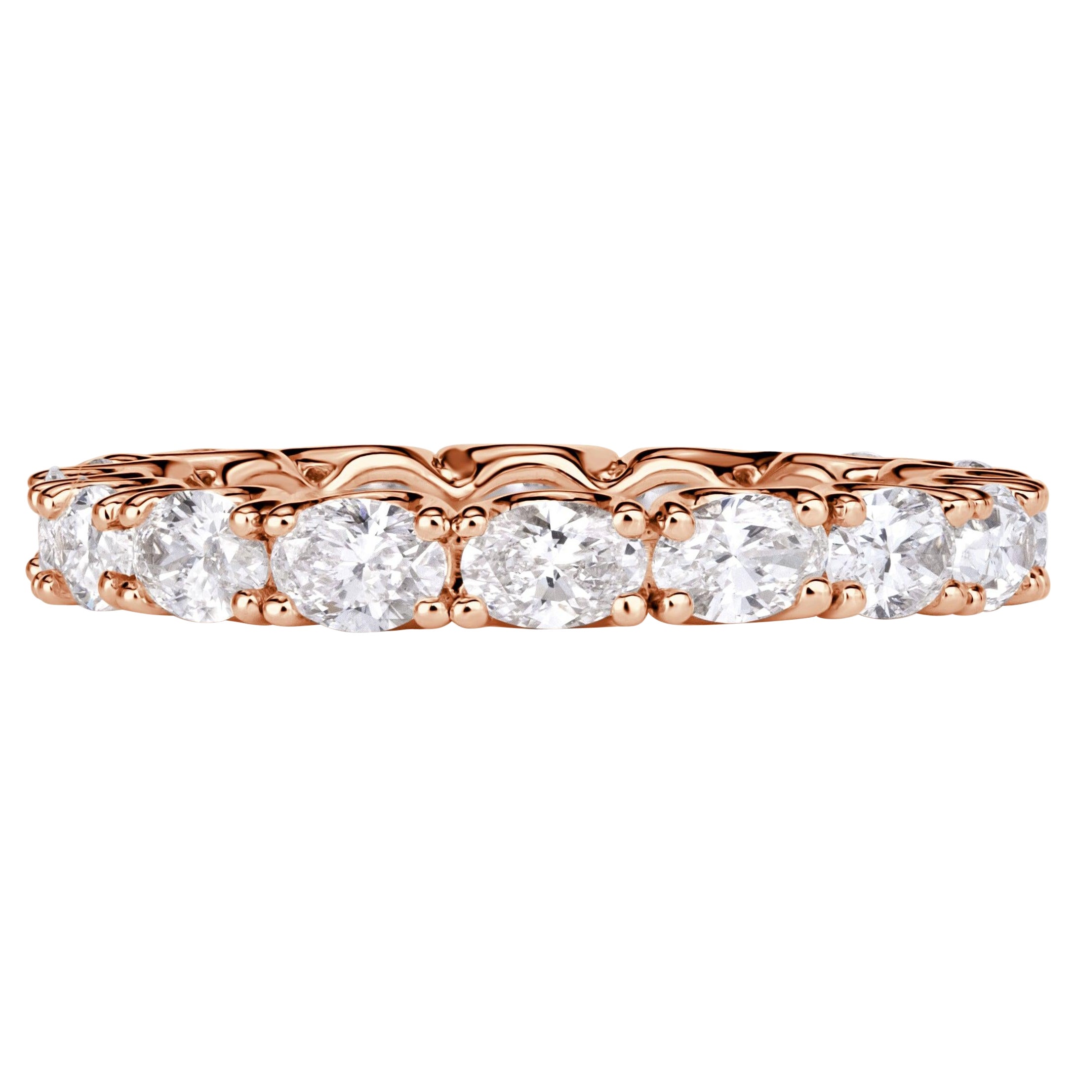 2.00ct Oval Cut Diamond East-West Eternity Band in 18K Rose Gold