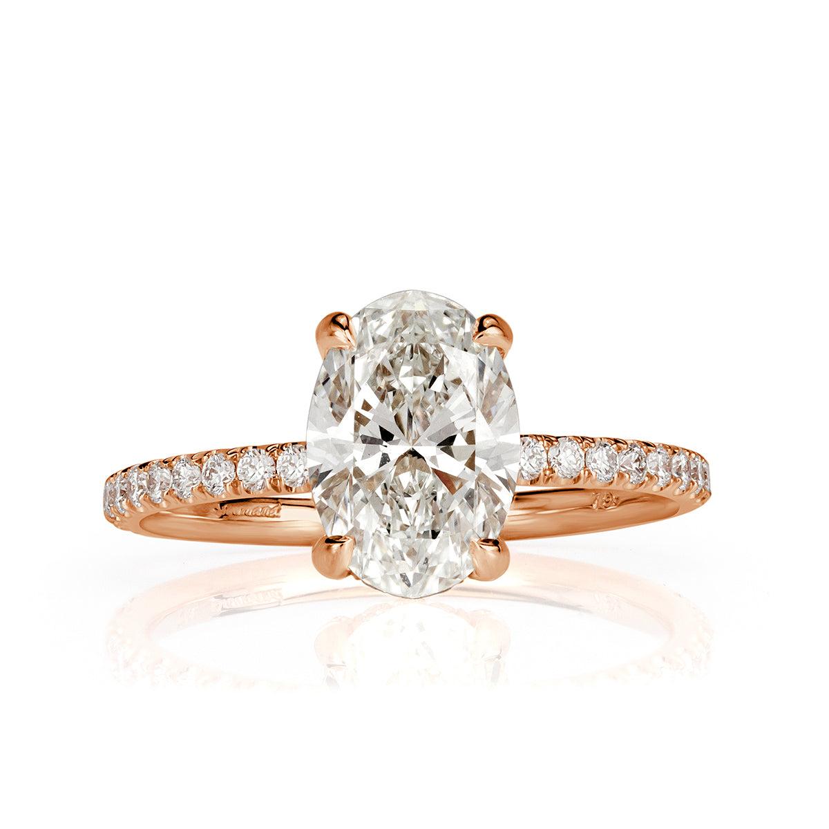2.00ct Oval Cut Diamond Engagement Ring For Sale