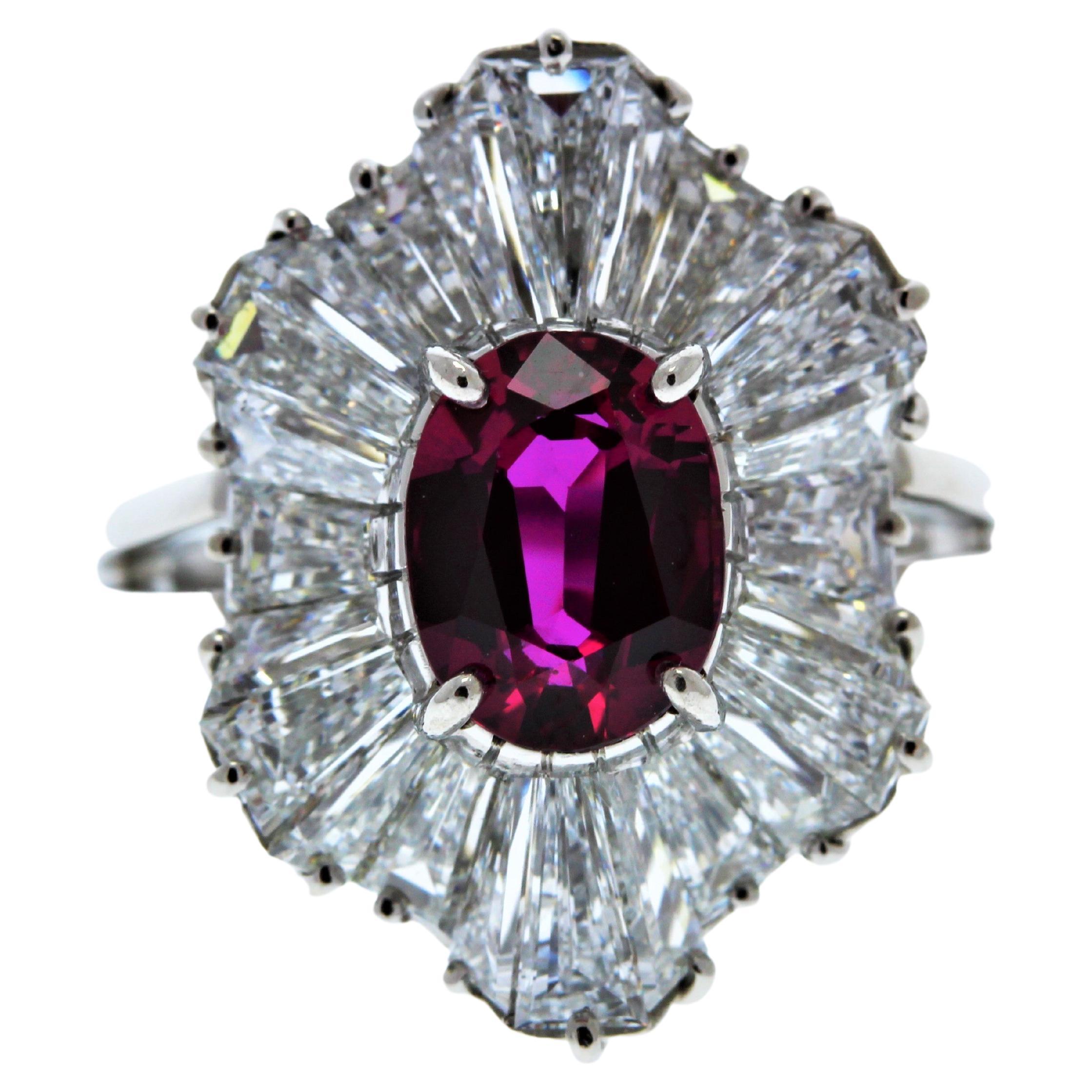 2.00CT Pink Sapphire and .99CTW Diamond Ring For Sale