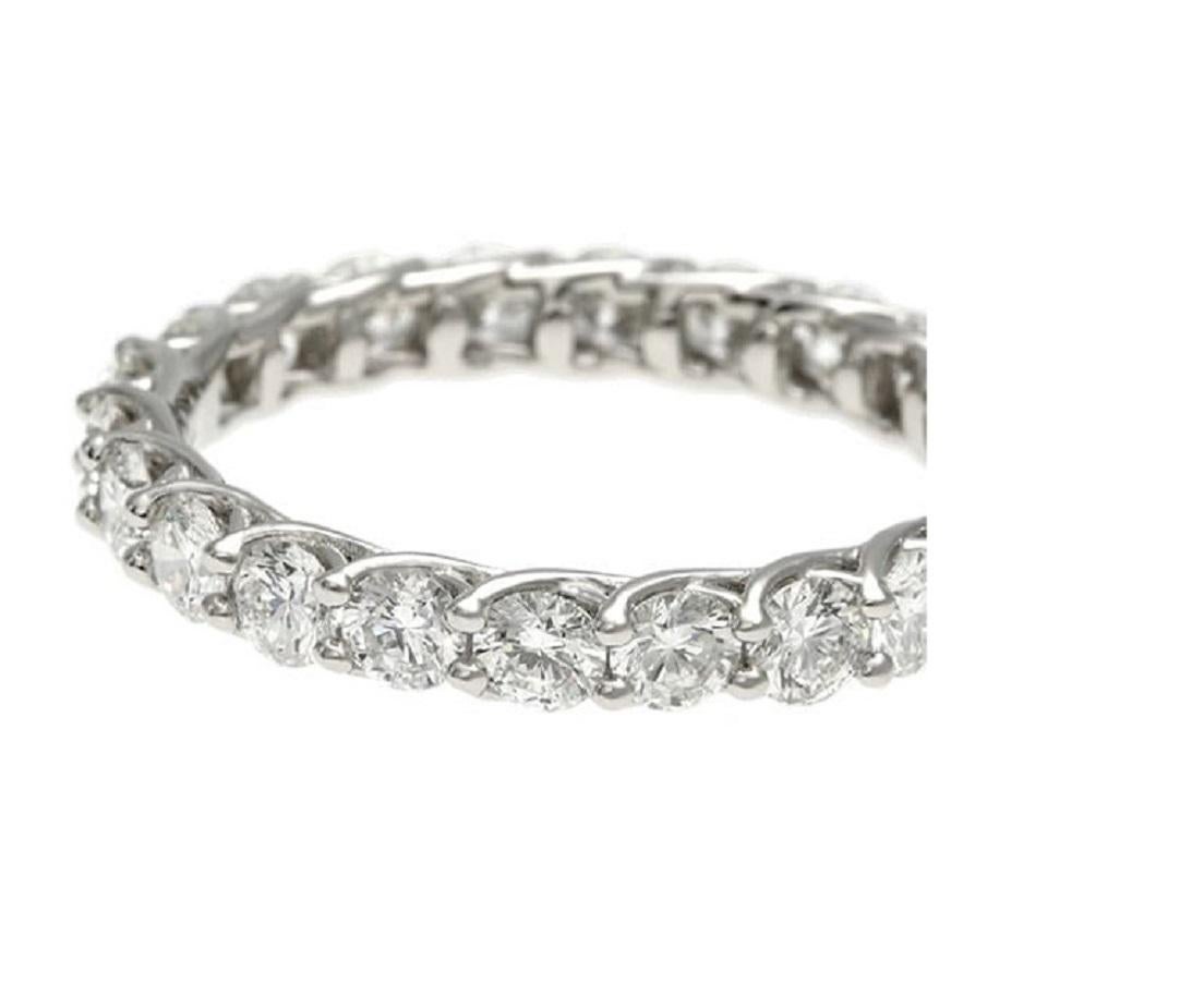 Brilliant Cut 2.00ct Platinum Full Eternity Diamond Ring, Size 3 3/4 For Sale