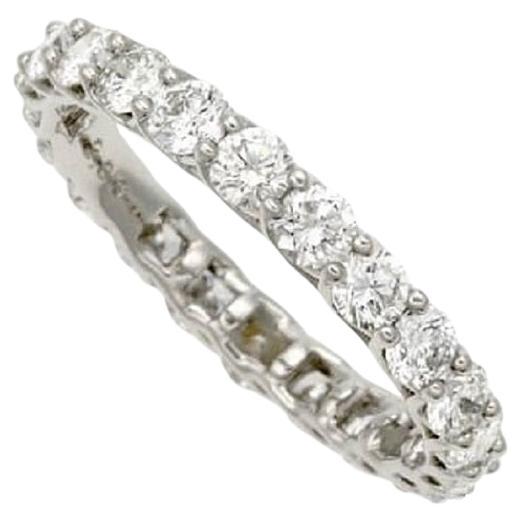 2.00ct Platinum Full Eternity Diamond Ring, Size 3 3/4 For Sale