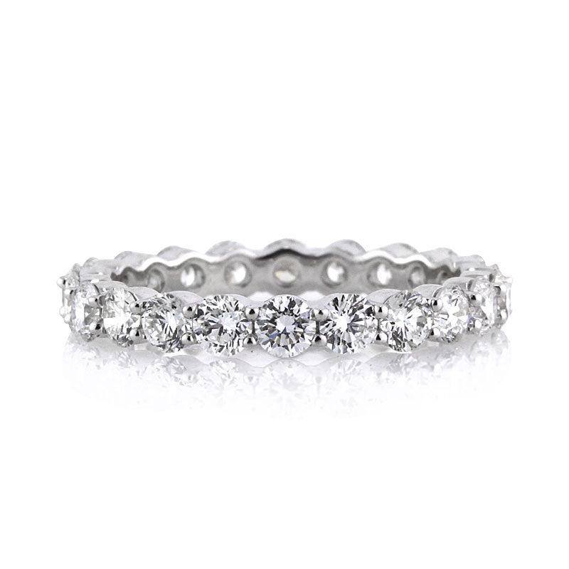 2.00ct Round Brilliant Cut Diamond Eternity Band in 18k White Gold
