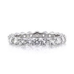 2.00ct Round Brilliant Cut Diamond Eternity Band in 18k White Gold