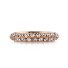 2.00ct Round Brilliant Cut Diamond Knife-Edge Eternity Band in 18k Rose Gold