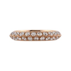 2.00ct Round Brilliant Cut Diamond Knife-Edge Eternity Band in 18k Rose Gold