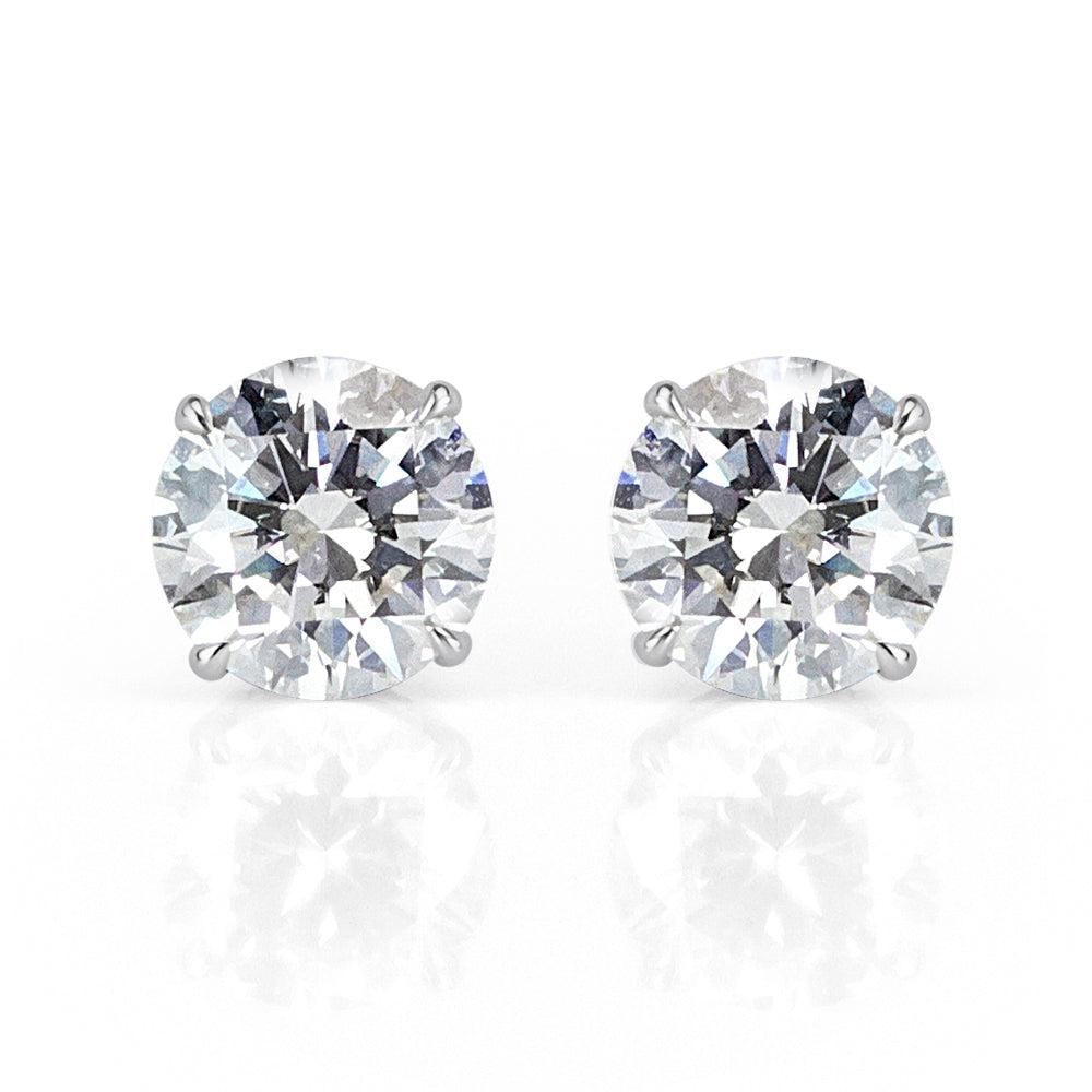 2.00ct Round Brilliant Cut Diamond Stud Earrings in 18K White Gold For Sale