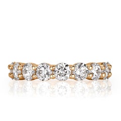 2.00ct Round Brilliant Cut Diamond Wedding Band in 18k Champagne Yellow Gold