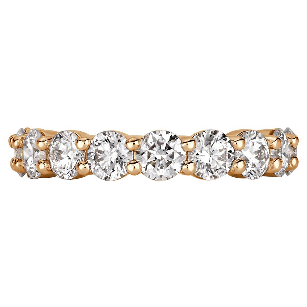 2.00ct Round Brilliant Cut Diamond Wedding Band in 18k Champagne Yellow Gold