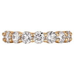 2.00ct Round Brilliant Cut Diamond Wedding Band in 18k Champagne Yellow Gold