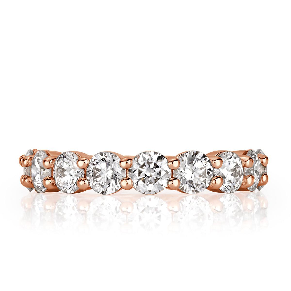 2.00ct Round Brilliant Cut Diamond Wedding Band in 18k Rose Gold