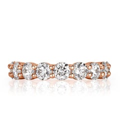 2.00ct Round Brilliant Cut Diamond Wedding Band in 18k Rose Gold