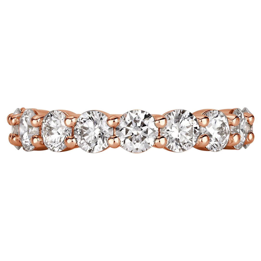 2.00ct Round Brilliant Cut Diamond Wedding Band in 18k Rose Gold
