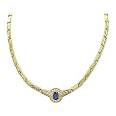 2.00ct Zafiro 0.50ct Diamante Collar de Oro