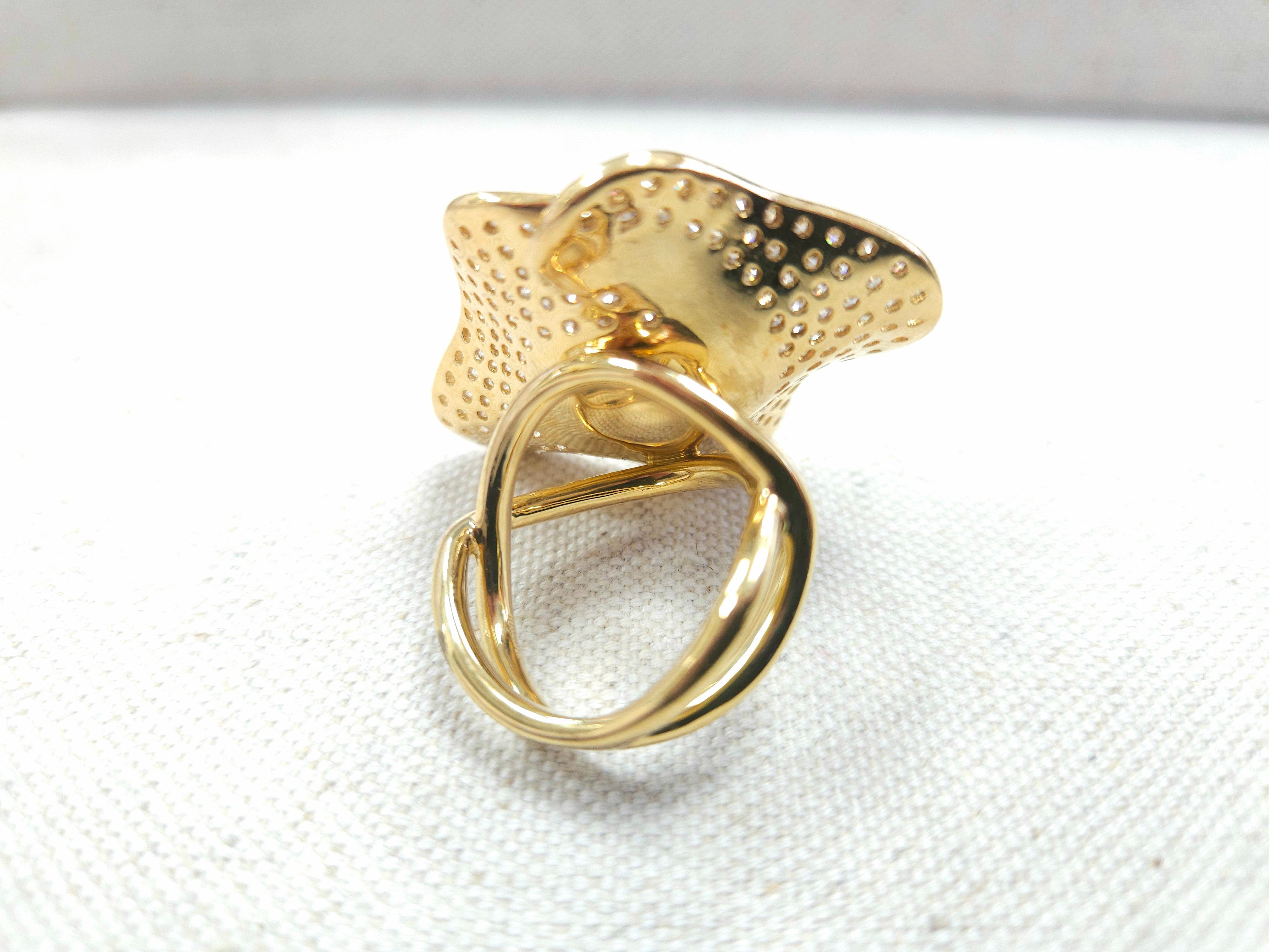 2.00cts Pearl DIAN 18K Yellow Gold Ring For Sale 2
