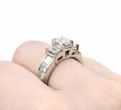 2.00ctw 3-Stone Emerald Cut Diamond Engagement Ring in White Gold