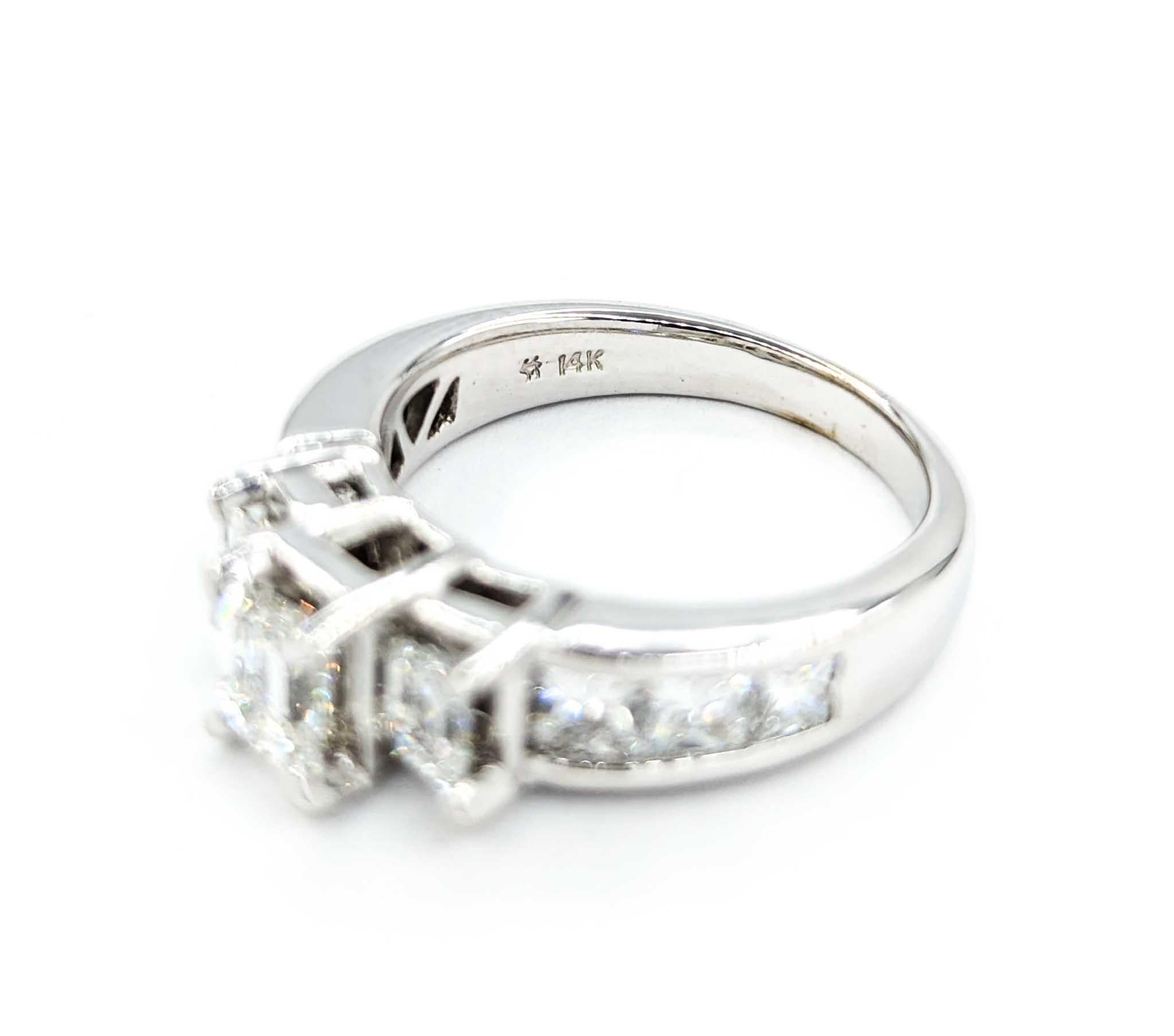 2.00ctw 3-Stone Emerald Cut Diamond Engagement Ring in White Gold For Sale 5