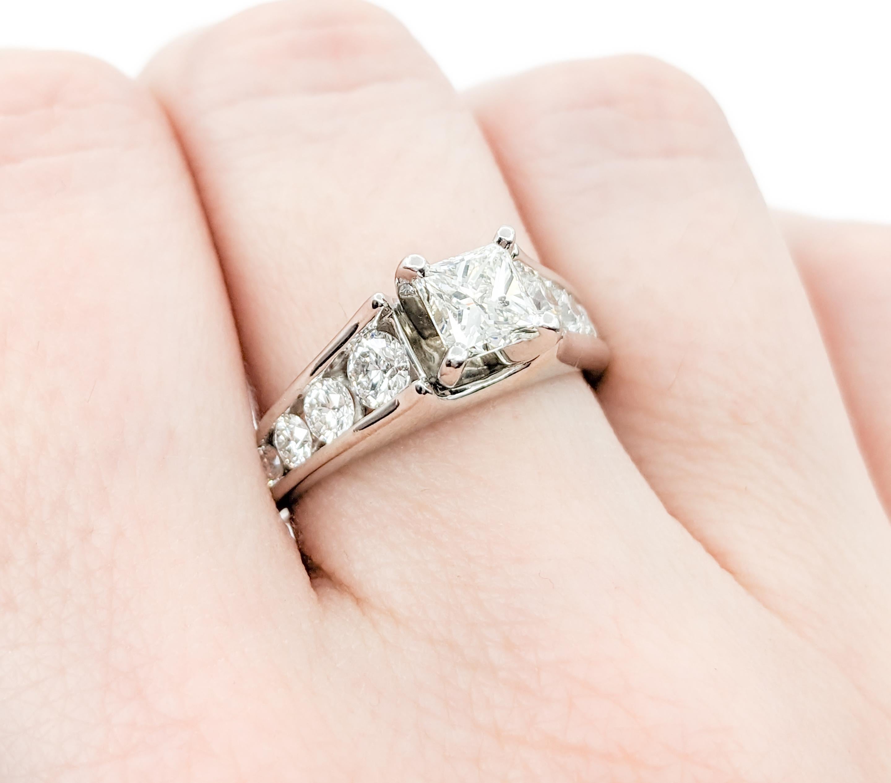Princess Cut 2.00ctw Diamond Engagement Ring In White Gold