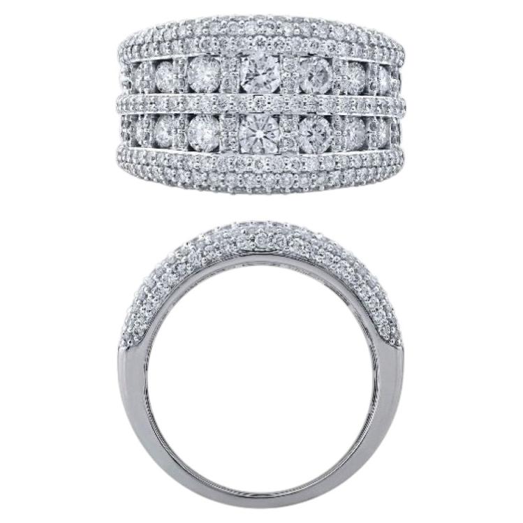 Pre-owned Morris & David 2.00ctw Diamond Graduated Wide Band Ring 14k Gold In Multi