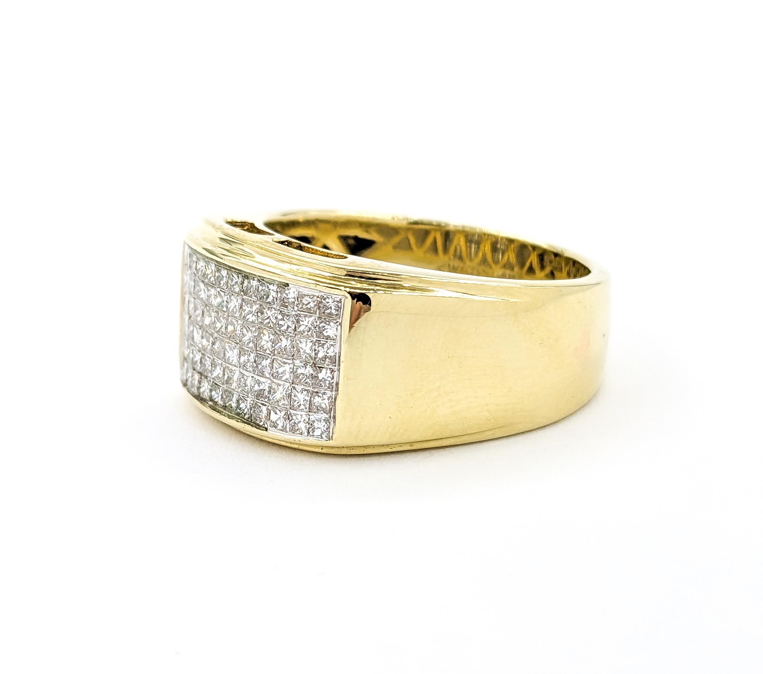 2,00 Karat unsichtbar gefasster Diamantring aus Gelbgold 1