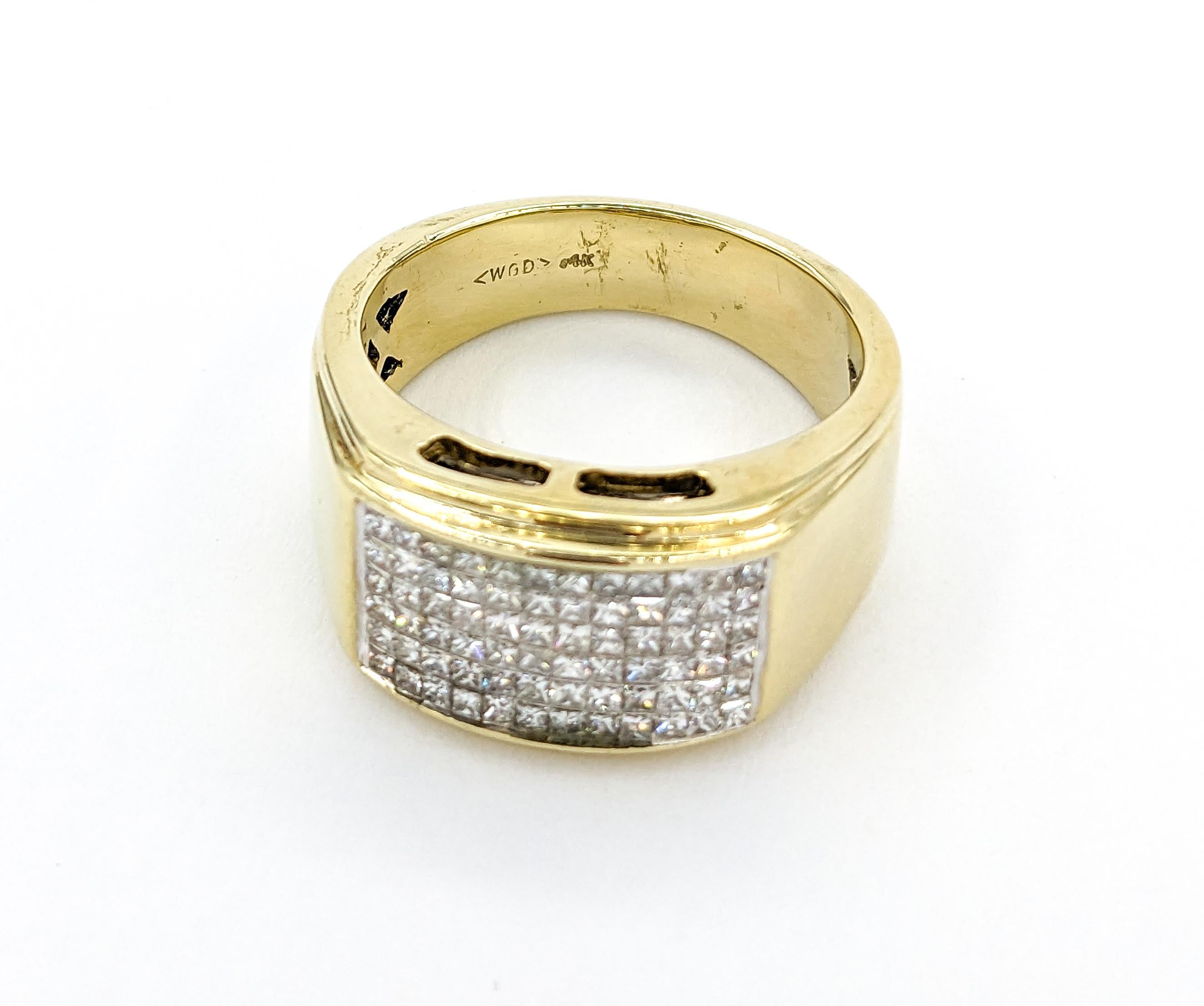 2,00 Karat unsichtbar gefasster Diamantring aus Gelbgold 2