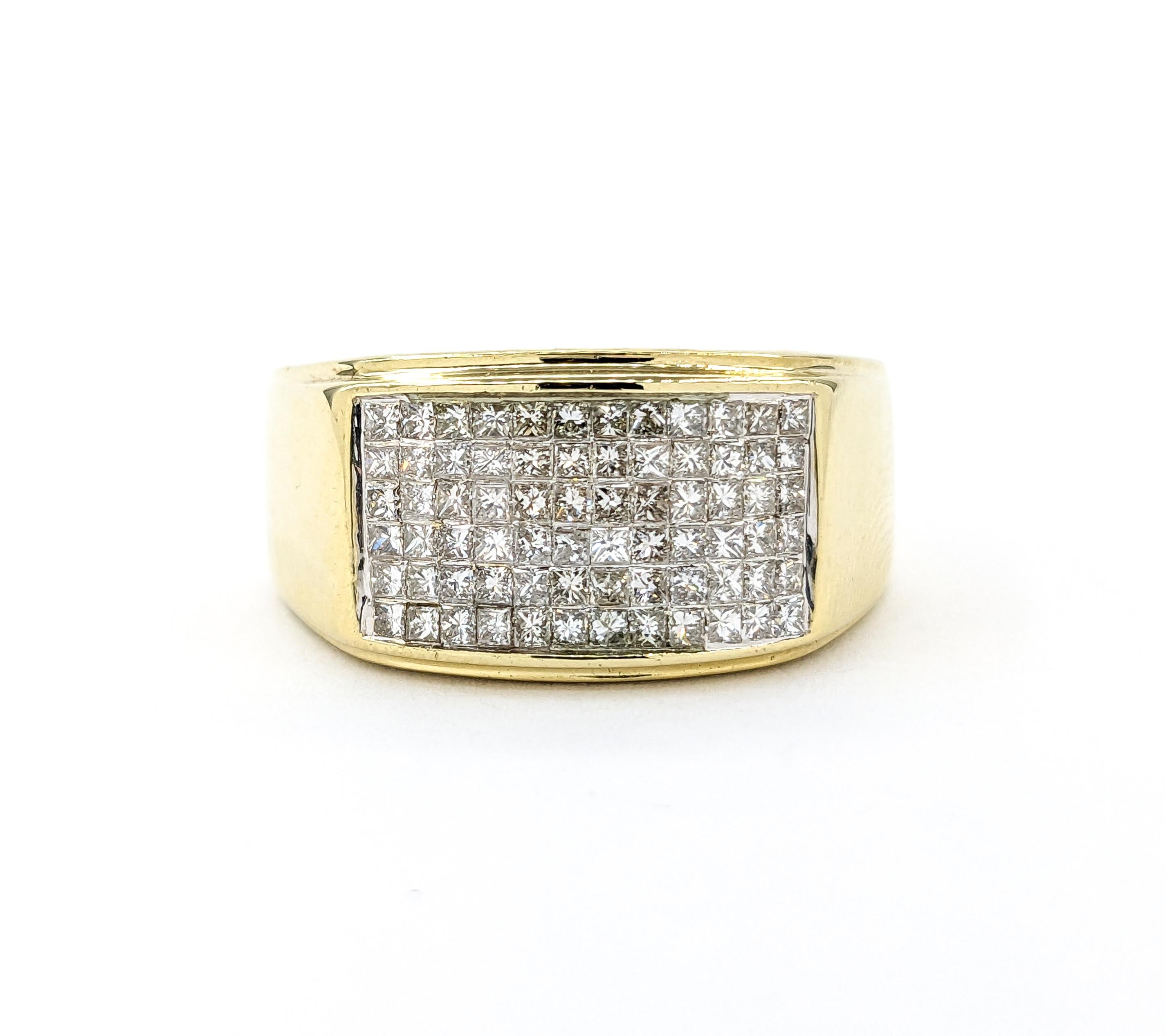 2,00 Karat unsichtbar gefasster Diamantring aus Gelbgold 3