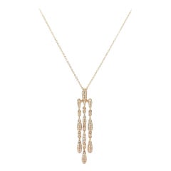 2.00ctw Pave Diamond Chandelier Dangle Pendant Necklace in 14K Rose Gold