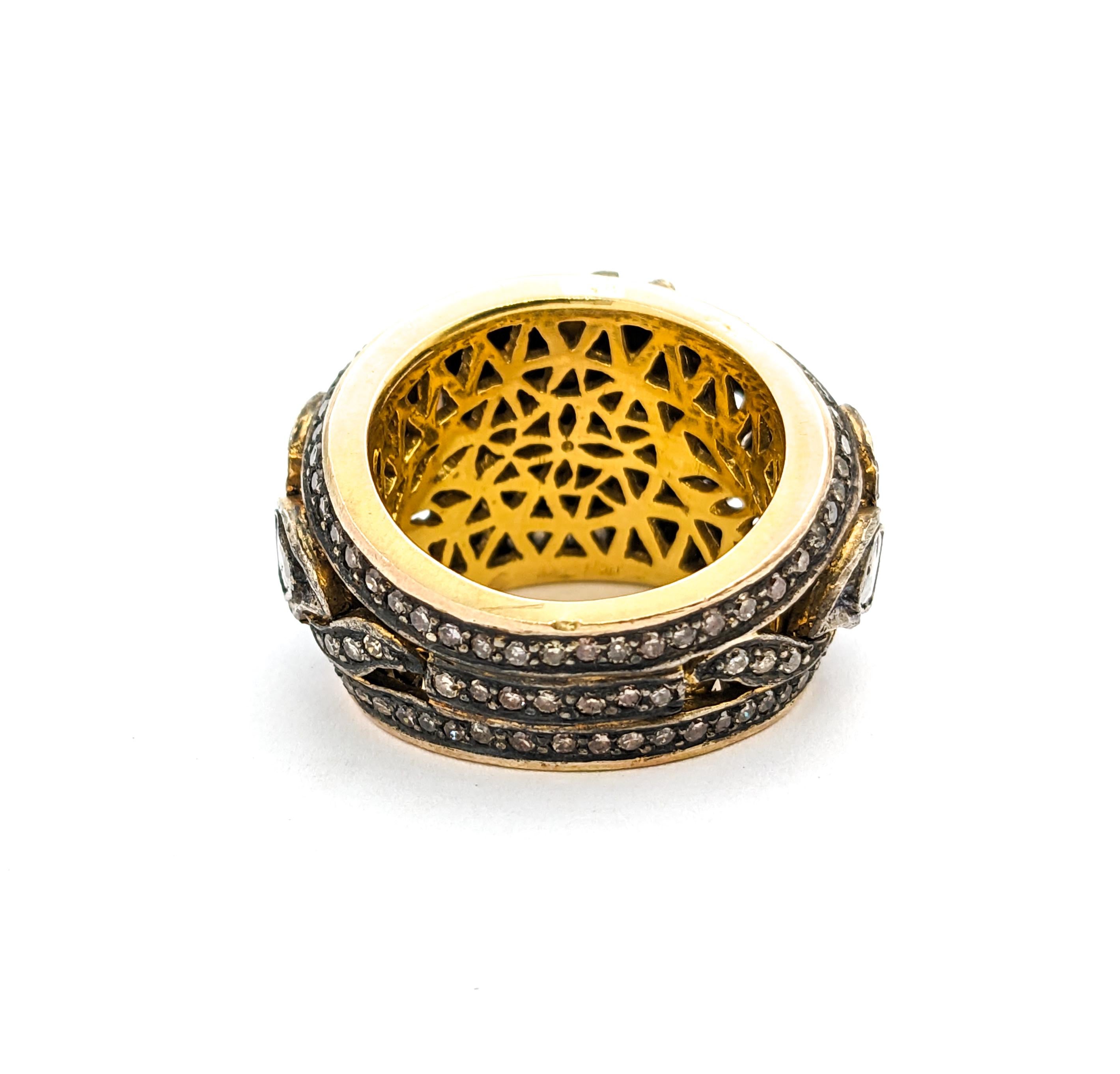 Women's 2.00ctw Rose Cut Diamonds Ring In Yellow Gold For Sale