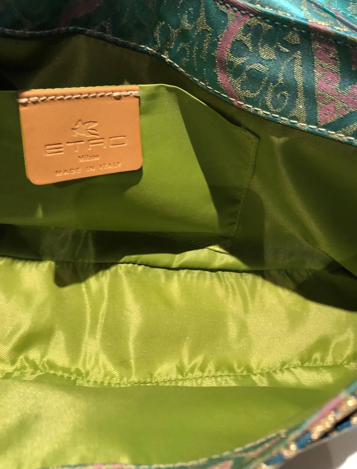 2000er Etro Milano Mehrfarbig emaillierte Umhängetasche mit Juwelenbesatz 7