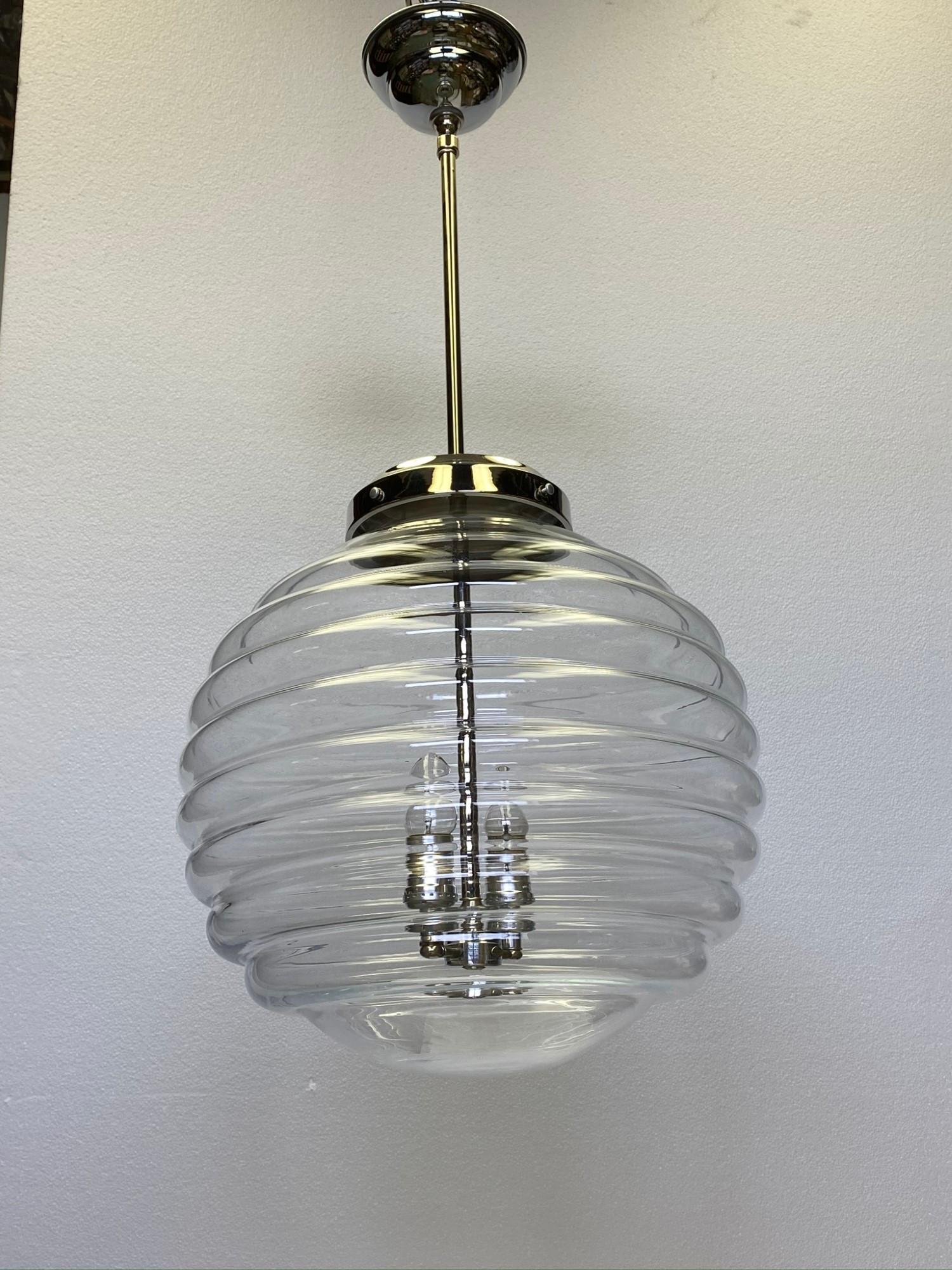 Large Italian Jetson Murano Hand Blown Glass Pendant Light Quantity Available In Good Condition In New York, NY
