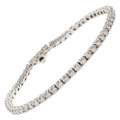 2.01 Carat 4-Prong Round Diamond Bracelet in 14 Karat White Gold Style-Tennis