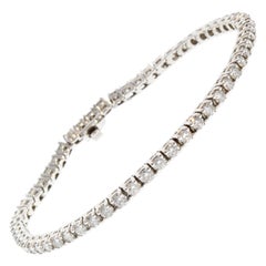 2.01 Carat 4-Prong Round Diamond Bracelet in 14 Karat White Gold Style-Tennis