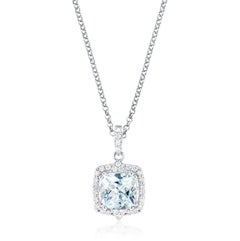 Sunita Nahata Aquamarin 2.01ct. Anhänger aus 18 Karat Weißgold mit Diamant