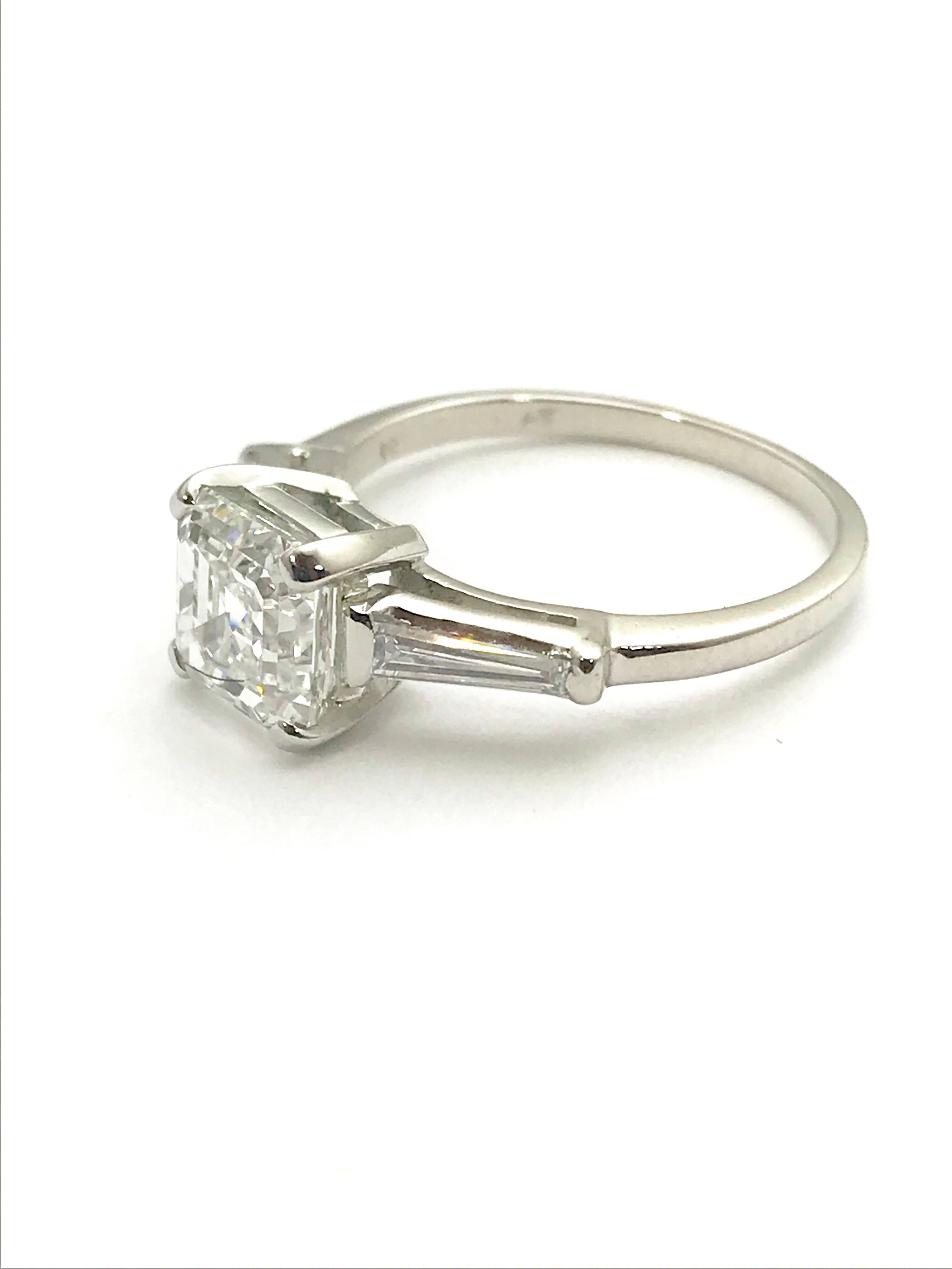 asscher cut with tapered baguettes