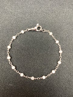 2.01 Carat Brilliant Cut Diamond Chain Bracelet in 18K White Gold