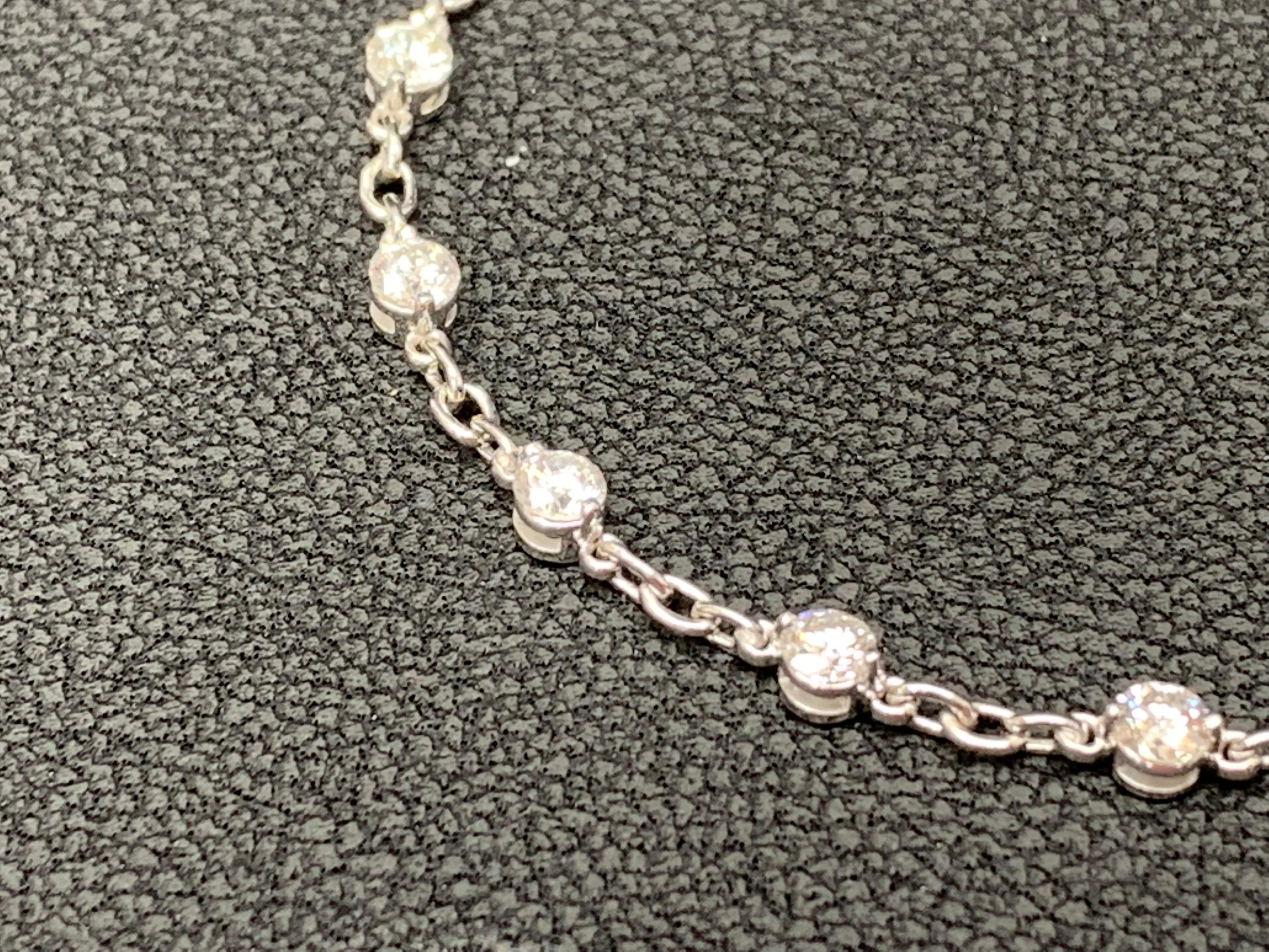 2.01 Carat Brilliant Cut Diamond Chain Bracelet in 18K White Gold For Sale 1