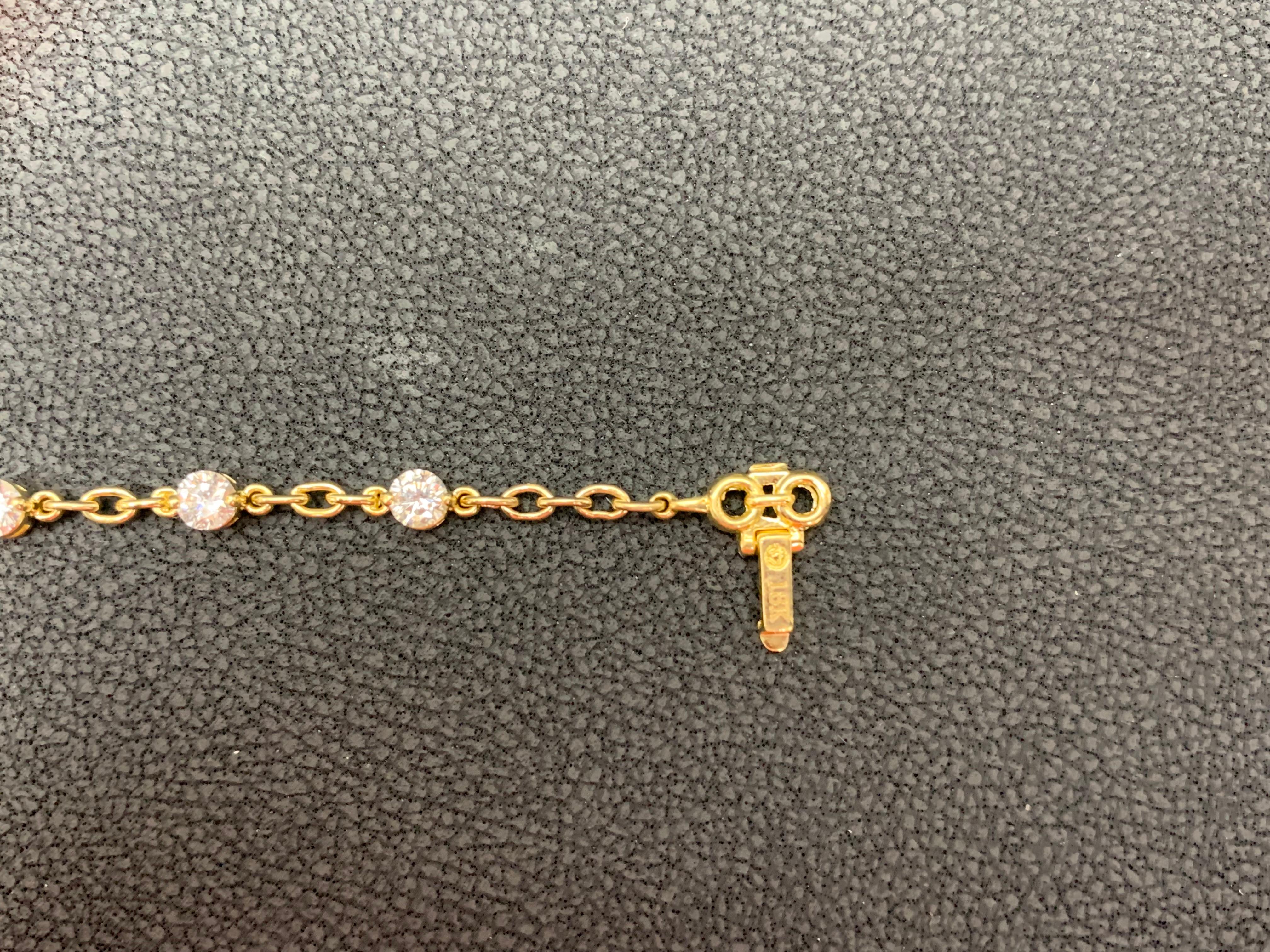 Modern 2.01 Carat Brilliant cut Diamond Chain Bracelet in 18K Yellow Gold For Sale