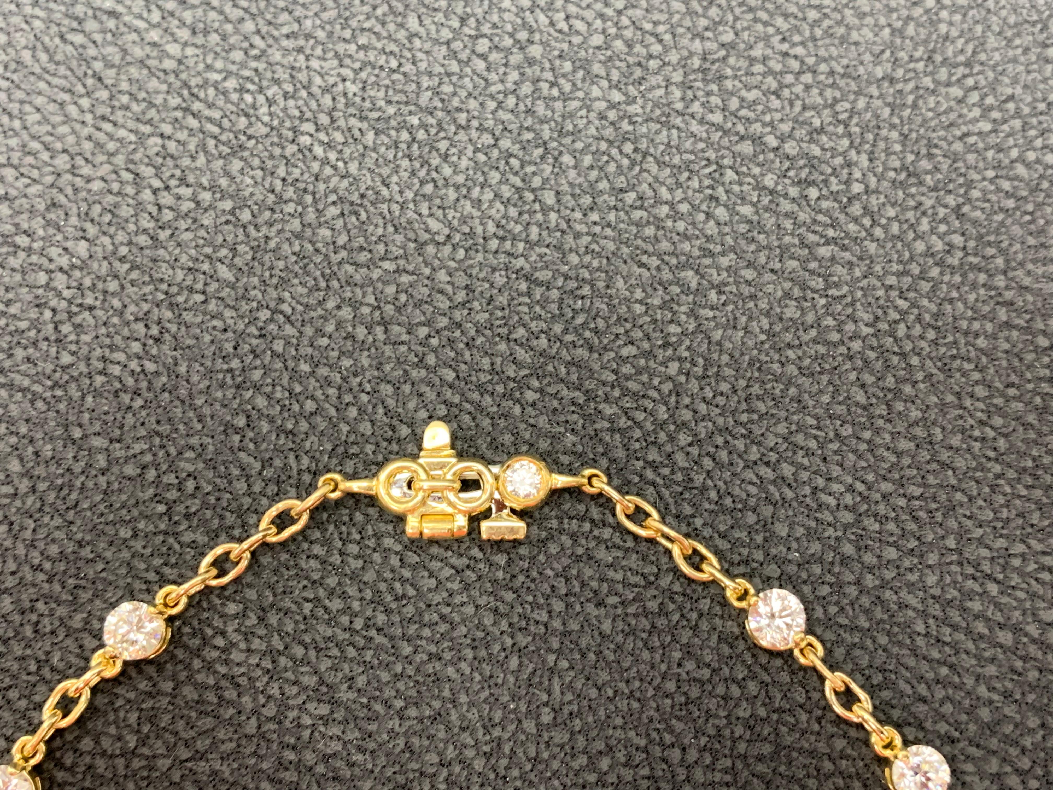 2.01 Carat Brilliant cut Diamond Chain Bracelet in 18K Yellow Gold For Sale 1