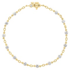 Bracelet à chaîne en or jaune 18 carats avec diamants taille brillant de 2,01 carats