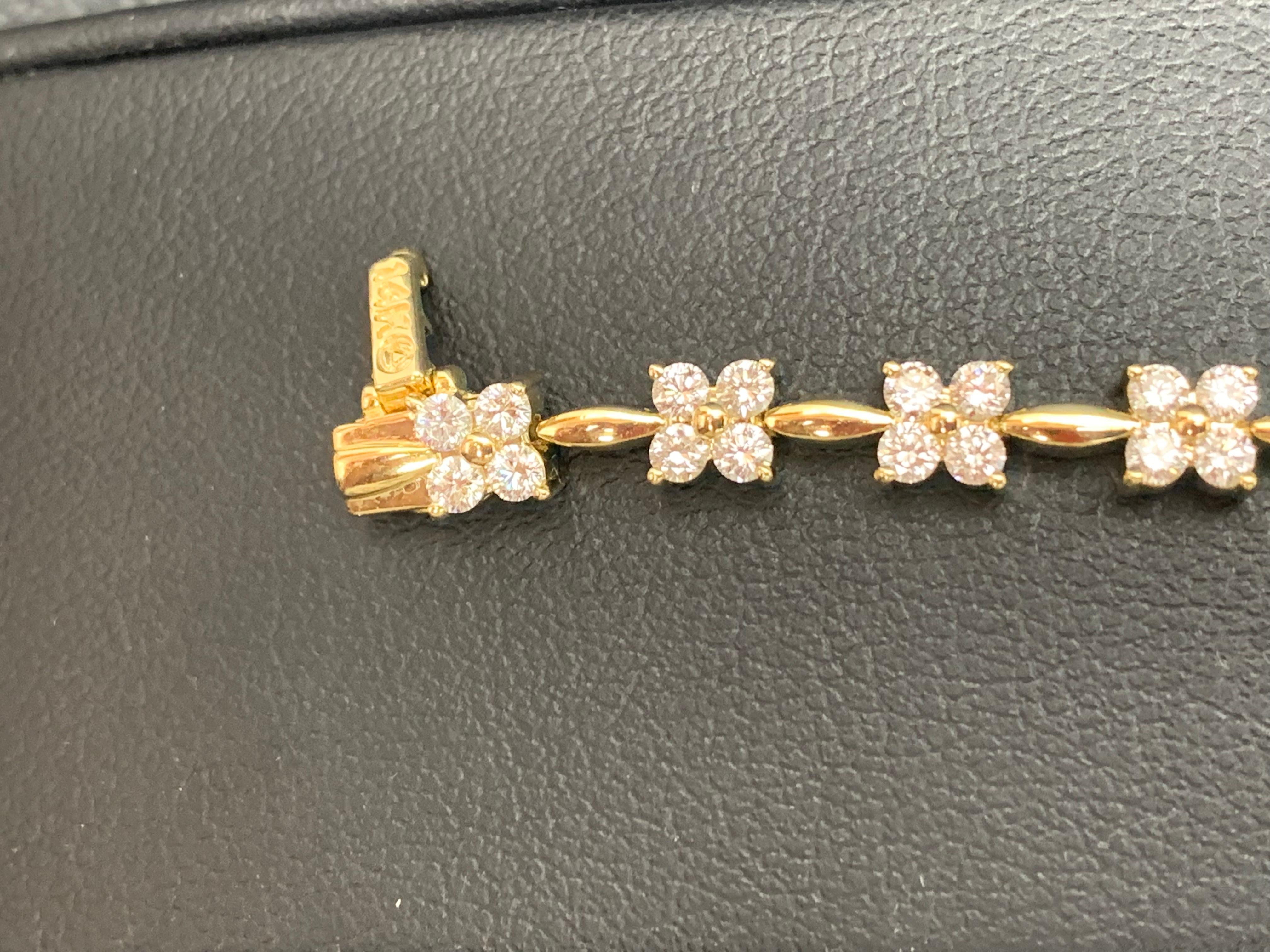 2.01 Carat Brilliant Cut Diamond Tennis Bracelet in 14K Yellow Gold In New Condition In NEW YORK, NY