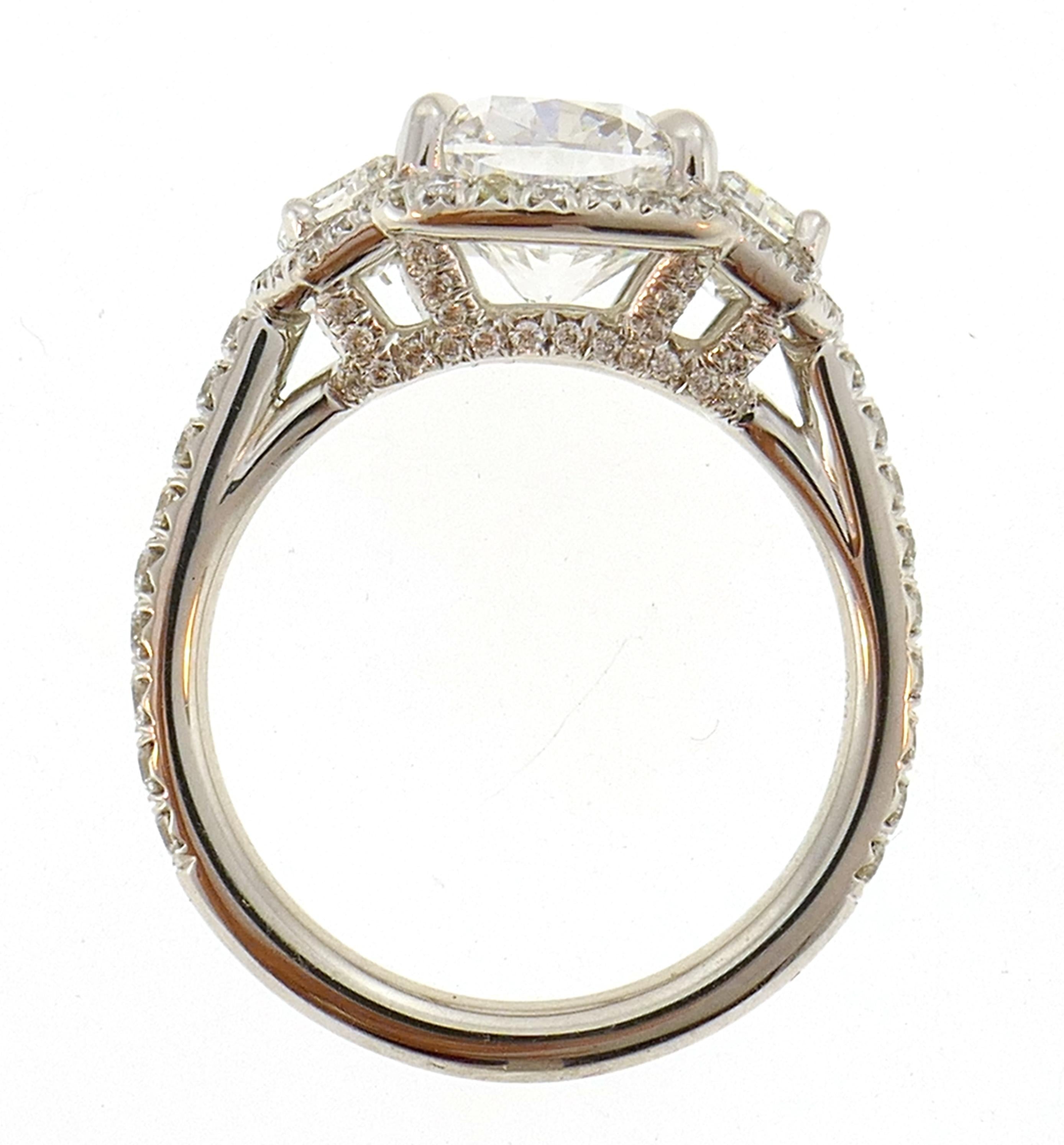 Cushion Cut 2.01 Carat D VVS2 GIA Diamond Platinum Ring by Ernie Eichberg
