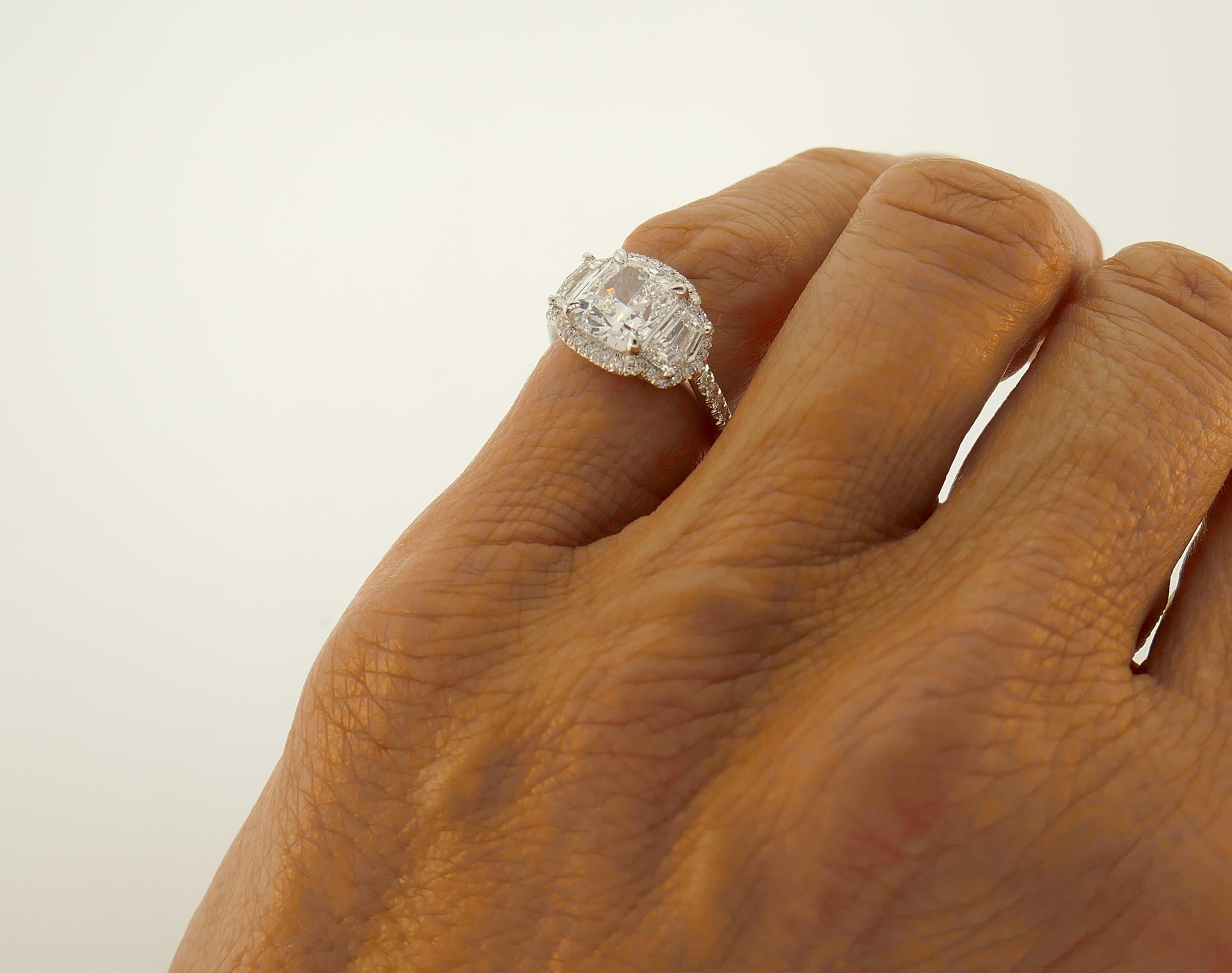Women's 2.01 Carat D VVS2 GIA Diamond Platinum Ring by Ernie Eichberg