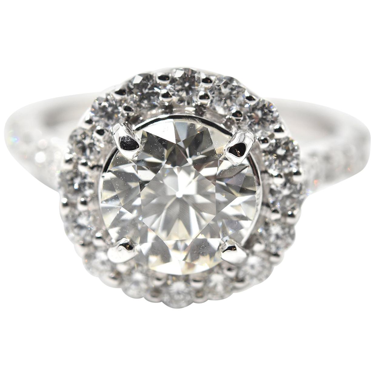 2.01 Carat Diamond 18 Karat White Gold Engagement Ring
