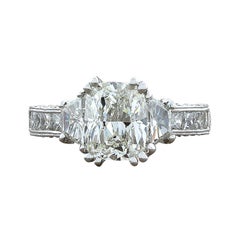 2.01 Carat Diamond Cushion Cut G/VVS2 Gold Engagement Ring, EGL Certified