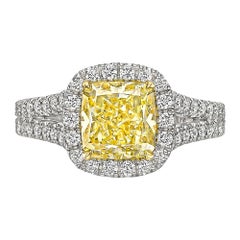 2.01 Carat Fancy Intense Yellow Diamond Ring 'VS1'