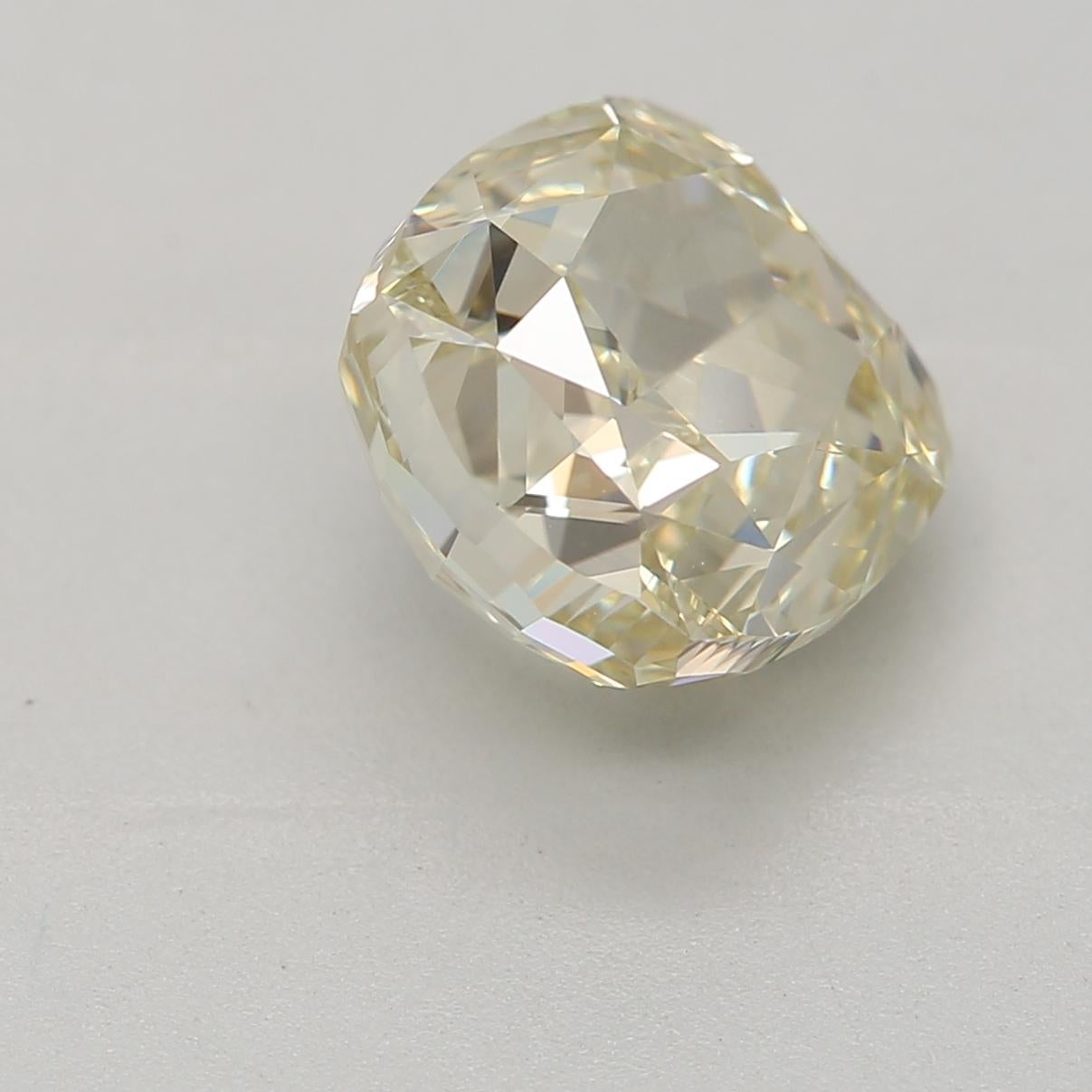 Women's or Men's 2.01 Carat Fancy Light Brownish Greenish yellow Cushion cut diamond  For Sale