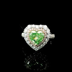 2.01 Carat Fancy Light Brownish Greenish Yellow VS2 Clarity Diamond Ring