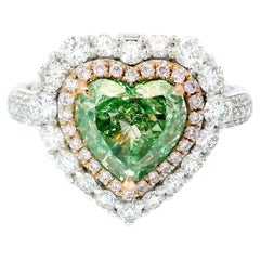 2.01 Carat Fancy Light Brownish Greenish Yellow VS2 Clarity Diamond Ring