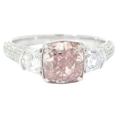 2.01 Carat Fancy Light Brownish Pink Diamond Ring VS Clarity AGL Certified