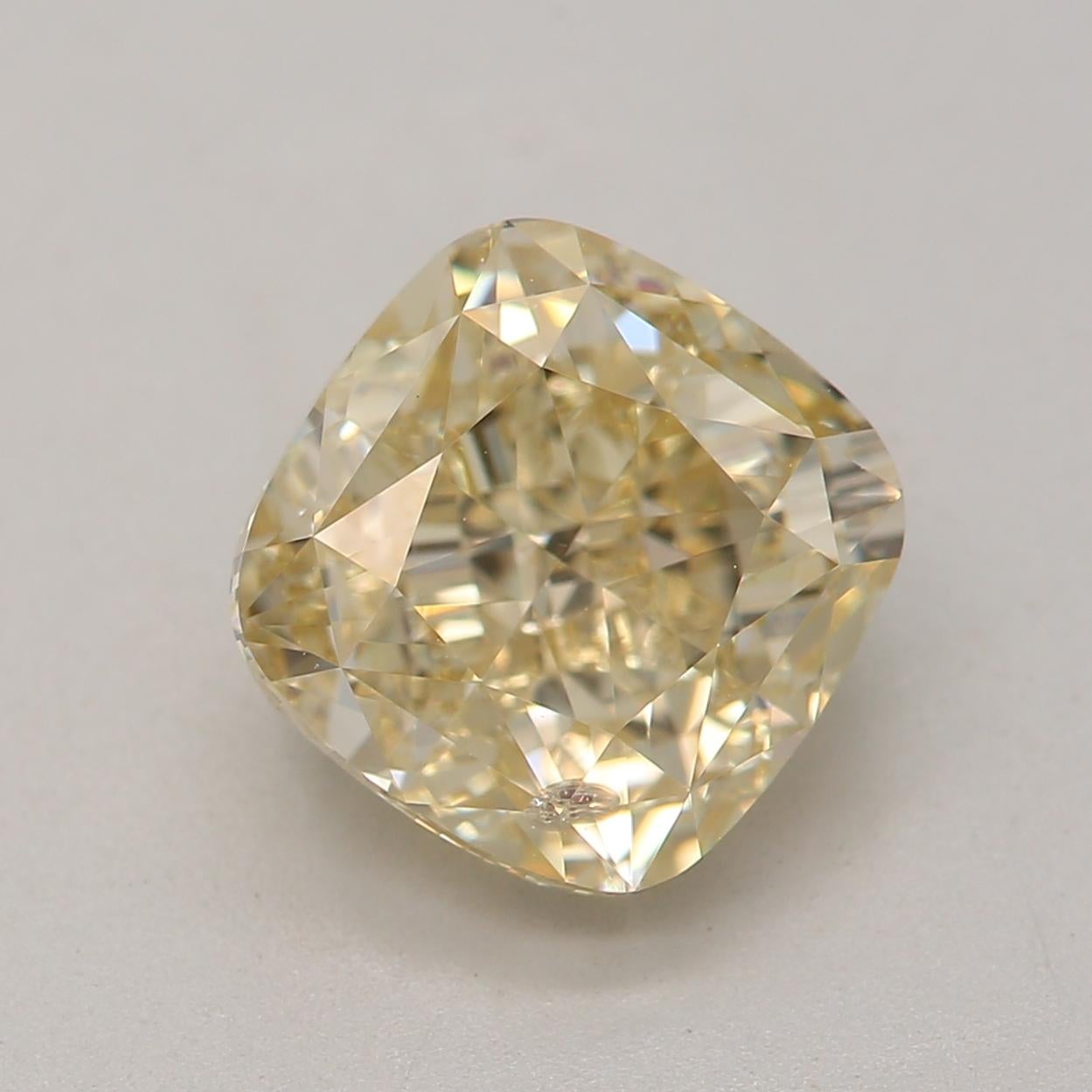Certificate: GIA
Report Number: 6223059829
Shape And Cut: Cushion
Carat Weight: 2.01 carat
Measurements:6.90 x 6.83 x 4.53 mm
Color Grade: Light Greenish Yellow

FEATURES OF THE DIAMOND:

Our fancy light brownish-yellow diamond is a type of colored